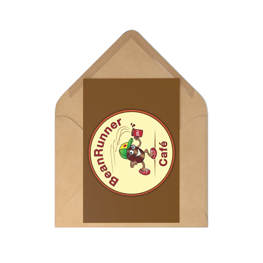 The BeanRunner Cafe Logo Postcards Brown (7 pcs)