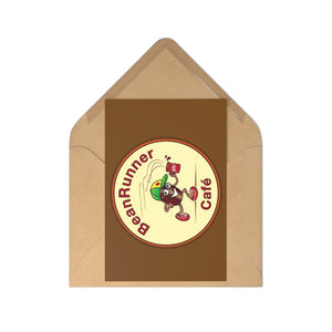 The BeanRunner Cafe Logo Postcards Brown (7 pcs)