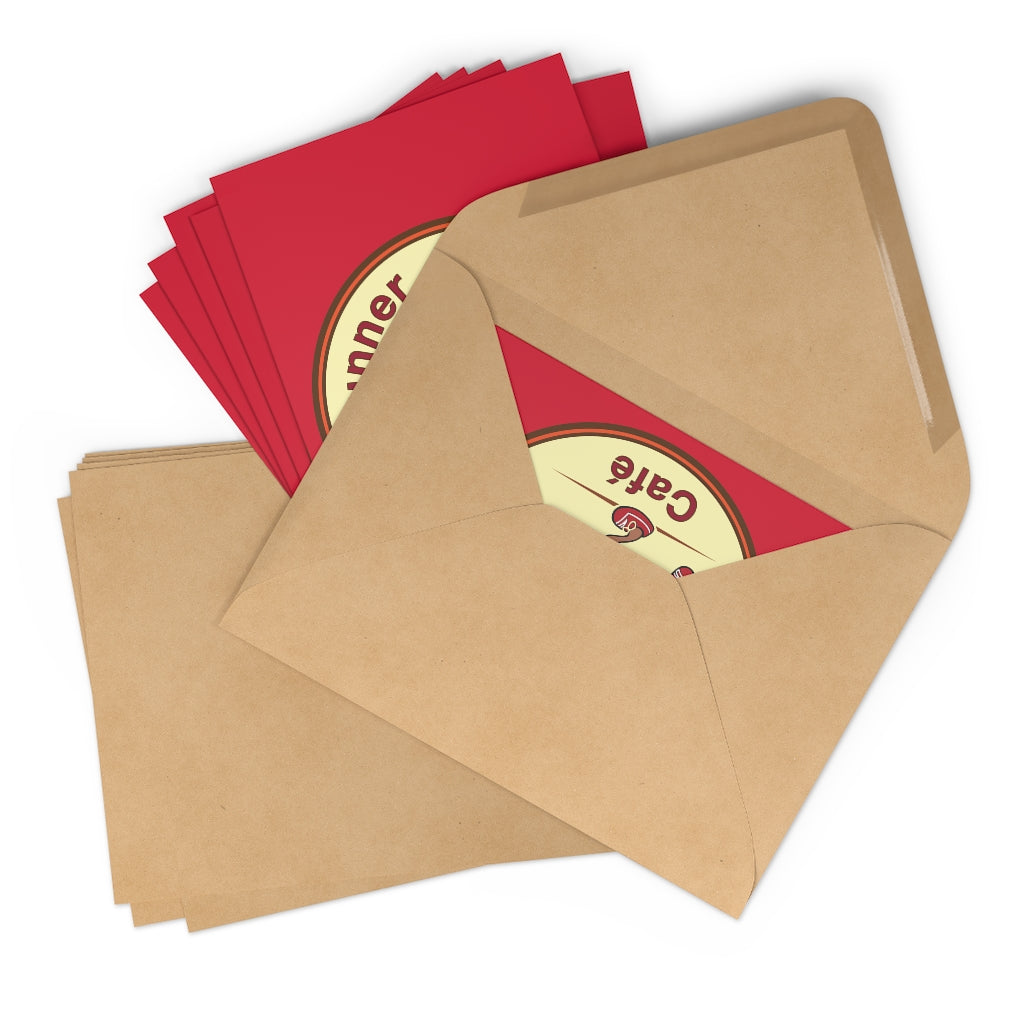 The BeanRunner Cafe Logo Postcards Canvas Red (7 pcs)