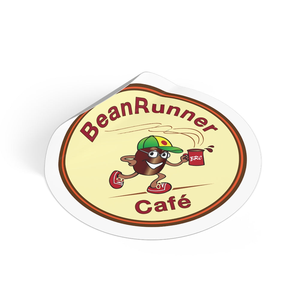 The BeanRunner Cafe Logo Round Vinyl Sticker