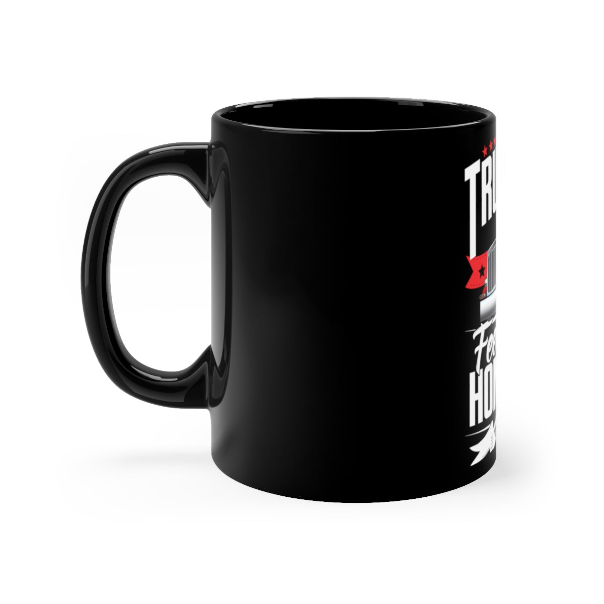 Truckers Feeding The Homeless Smooth Black Coffee Mug 11oz
