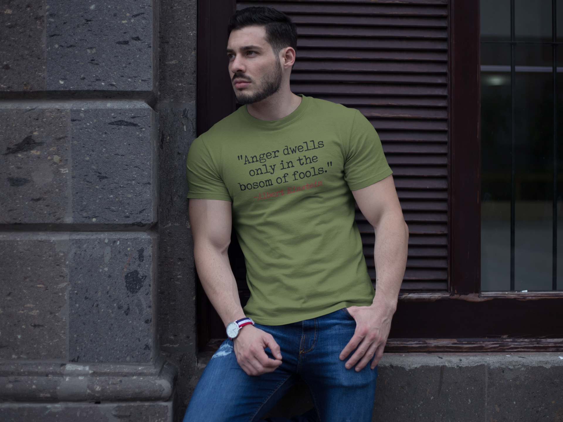"Anger Dwells In The Bosom Of Fools." Cotton Crew Tee