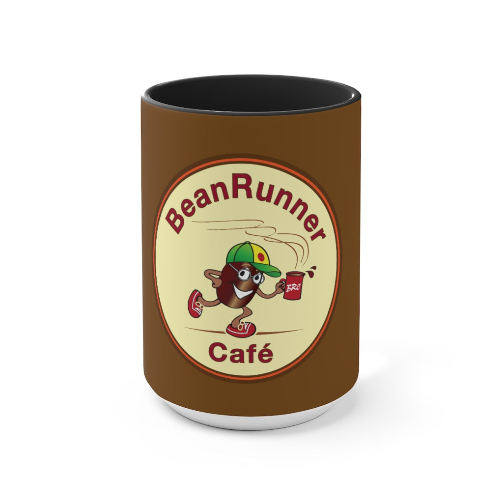 The BeanRunner Logo Accent Mug Brown